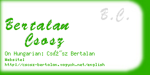 bertalan csosz business card